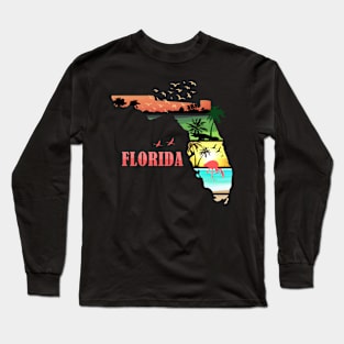 Florida Sunset Summer Long Sleeve T-Shirt